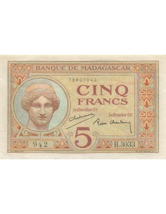 Madagascar 5 Francs - ND (1937-1947) - P.35b 5 francs 1937
