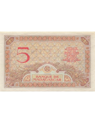 Madagascar 5 Francs - ND (1937-1947) - P.35b 5 francs 1937