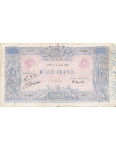 1000 Francs Rose et Bleu - 16-07-1917 - Série G.1652 1000 francs 1917