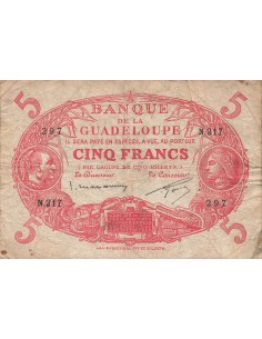 Guadeloupe 5 Francs - Cabasson - ND (1934-1943) - P.7c 5 francs 1934