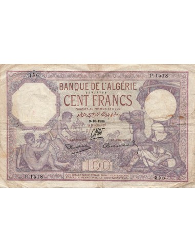 Algérie 100 Francs - 09-10-1936 - P.81 100 francs 1936