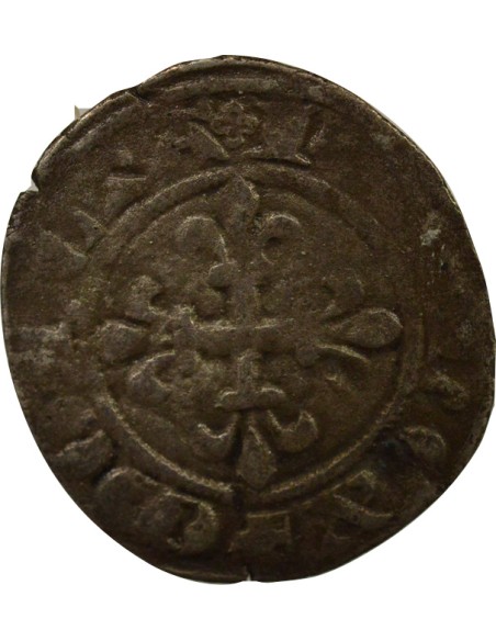 Charles IV 3e Emission 1 double parisis Billon 1326-1328