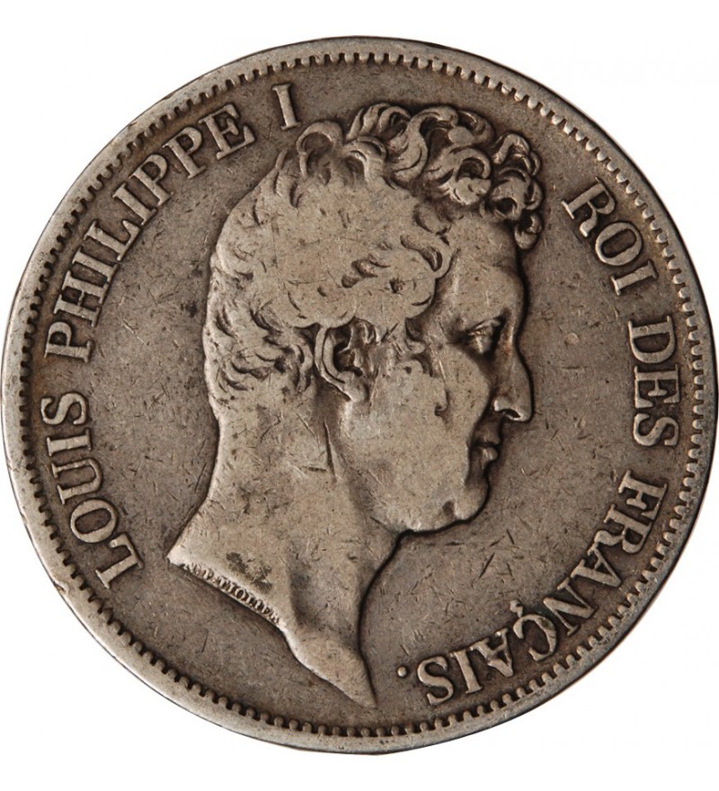 LOUIS PHILIPPE﻿ - 5 FRANCS ARGENT 1830 A PARIS "Type Tiolier, Tr relief"