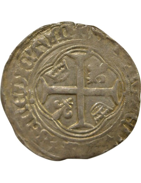 Charles VIII à la Couronne 1 blanc Billon 1488-1498 B Rouen