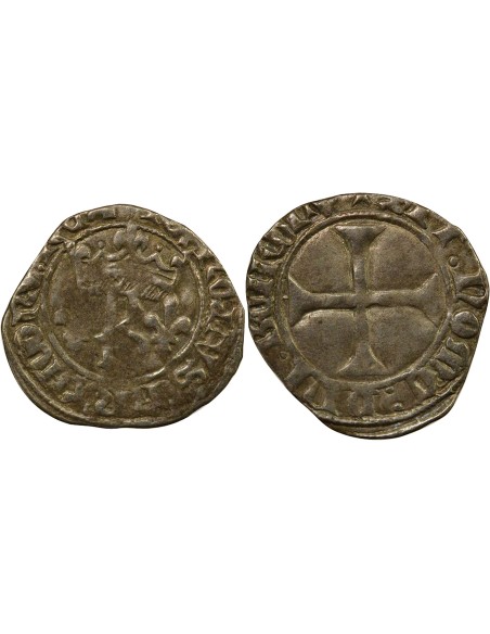 Charles VII au K 1 petit blanc Billon 1431-1436 G Poitiers