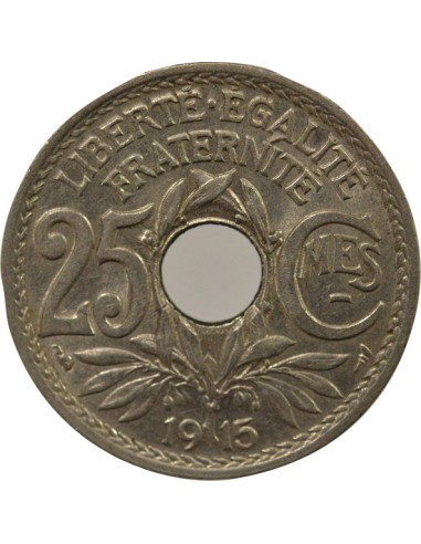 Souligné 25 centimes Nickel 1915 A Paris