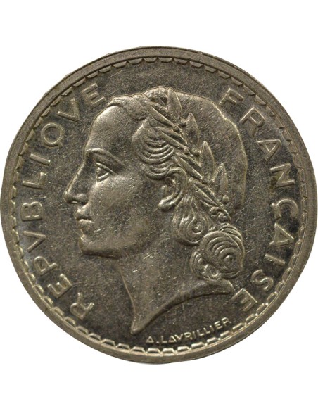 Lavrillier 5 francs Nickel 1937 (1939) A Paris