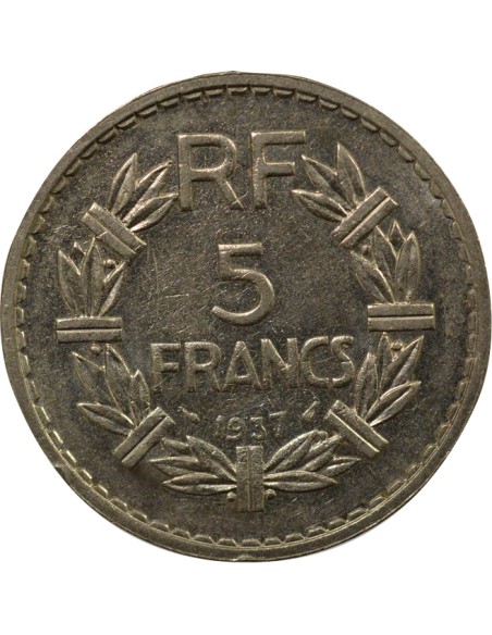 Lavrillier 5 francs Nickel 1937 (1939) A Paris