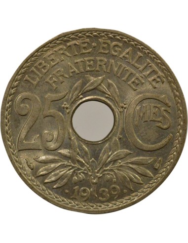 avec Points 25 centimes Maillechort 1939 A Paris