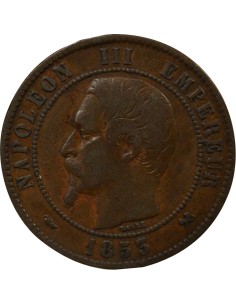 Napoléon III Tête nue 10 centimes Bronze 1853 B Rouen 2