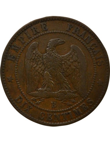 Napoléon III Tête nue 10 centimes Bronze 1853 B Rouen