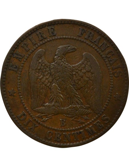 Napoléon III Tête nue 10 centimes Bronze 1853 B Rouen