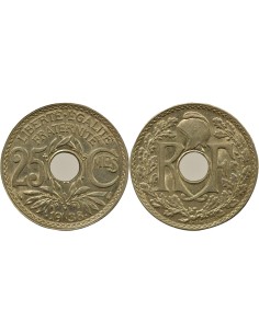 avec Points 25 centimes Maillechort 1938 A Paris