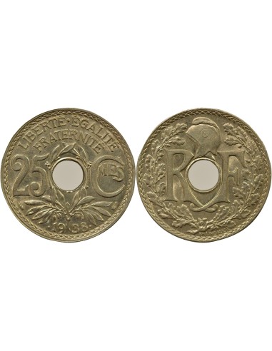 avec Points 25 centimes Maillechort 1938 A Paris