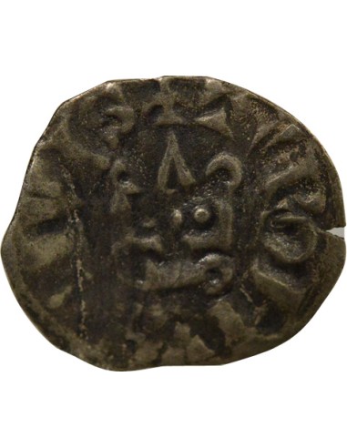 Philippe IV A l'O rond 1 denier tournois Billon 1280-1290