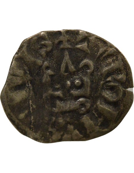 Philippe IV A l'O rond 1 denier tournois Billon 1280-1290