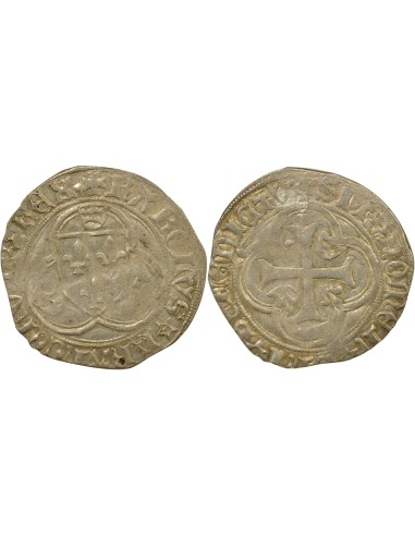 Charles VIII à la Couronne 1 blanc Billon 1488-1498 Tournai