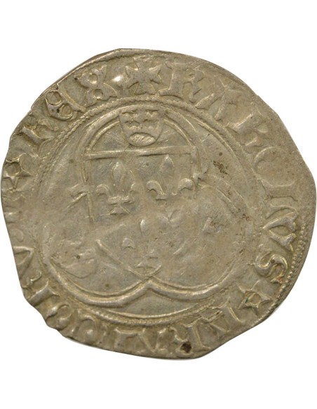 Charles VIII à la Couronne 1 blanc Billon 1488-1498 Tournai