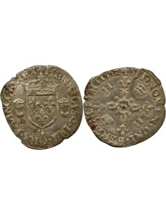 Henri II aux Croissants 1 douzain Billon 1551 T Nantes