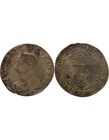 Charles IX 2e Type 1 teston Argent 1567 M Toulouse