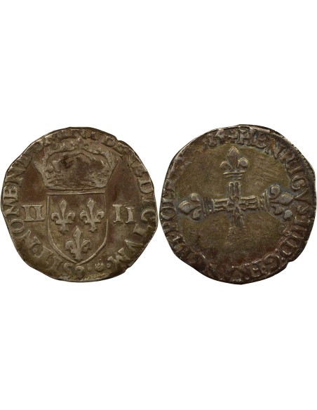 Henri III Henri III - 1/4 Ecu Argent - 1584 9 Rennes 1/4 écu Argent 1584 9 Rennes
