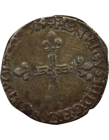 Henri III Henri III - 1/4 Ecu Argent - 1584 9 Rennes 1/4 écu Argent 1584 9 Rennes