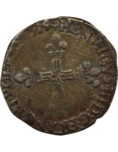 Henri III Henri III - 1/4 Ecu Argent - 1584 9 Rennes 1/4 écu Argent 1584 9 Rennes