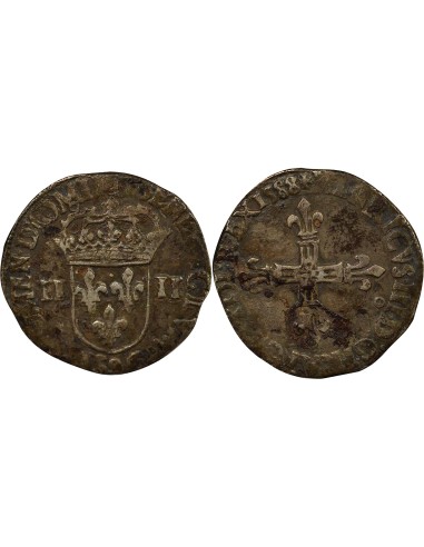 Henri III Henri III - 1/4 Ecu Argent - 1588 9 Rennes 1/4 écu Argent 1588 9 Rennes