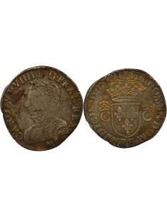 Charles IX 2e Type 1 teston Argent 1566 M Toulouse