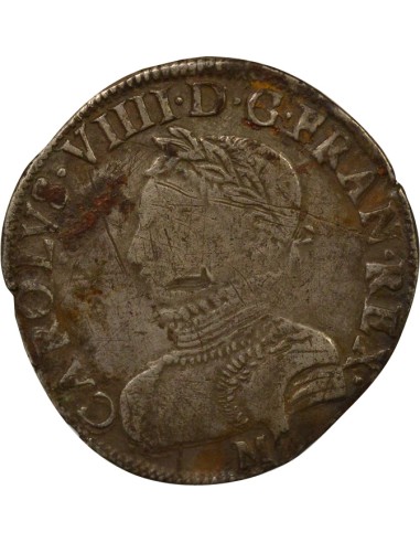 Charles IX 2e Type 1 teston Argent 1566 M Toulouse