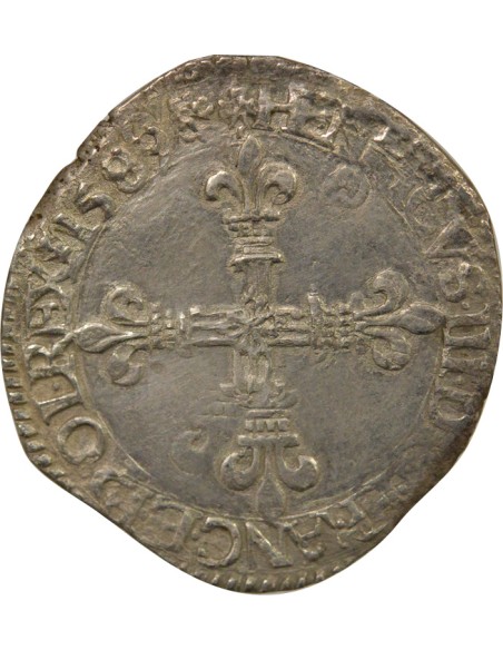 Henri III Henri III - 1/4 Ecu Argent - 1589 H La Rochelle 1/4 écu Argent 1589 H La Rochelle