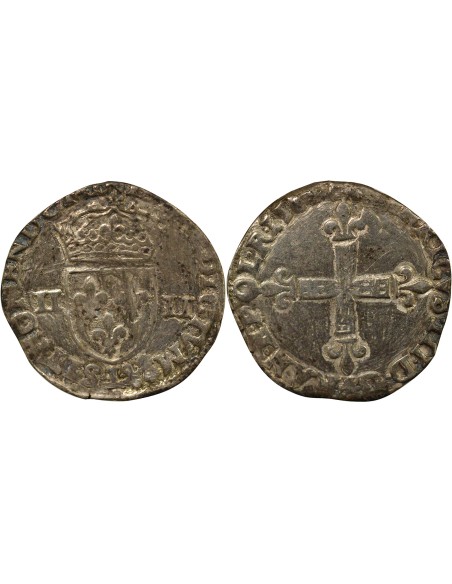 Henri III Henri III - 1/4 Ecu Argent - 1589 L Bayonne 1/4 écu Argent 1589 L Bayonne