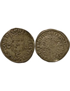 Henri II aux Croissants 1 douzain Billon 1550 C Saint-Lô