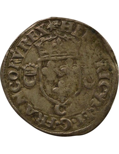 Henri II aux Croissants 1 douzain Billon 1550 C Saint-Lô
