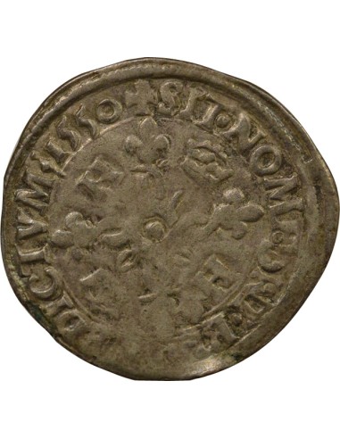 Henri II aux Croissants 1 douzain Billon 1550 C Saint-Lô