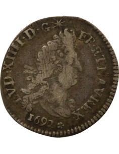 Louis XIV aux Deux L 4 sols Argent 1692 M Toulouse 2