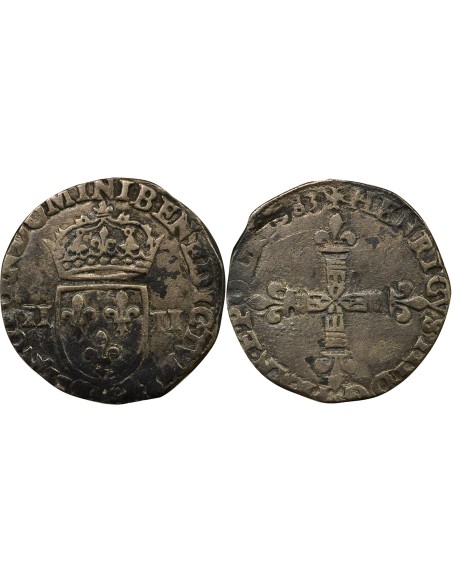 Henri III Henri III - 1/4 Ecu Argent - 1583 L Bayonne 1/4 écu Argent 1583 L Bayonne
