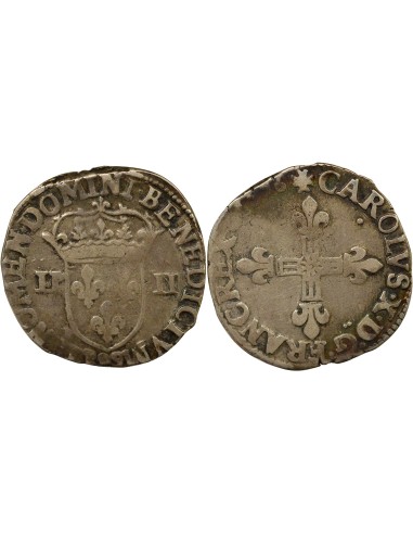 Charles X Cardinal de Bourbon Henri IV - 1/4 Ecu Argent