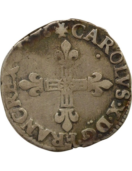 Charles X Cardinal de Bourbon Henri IV - 1/4 Ecu Argent