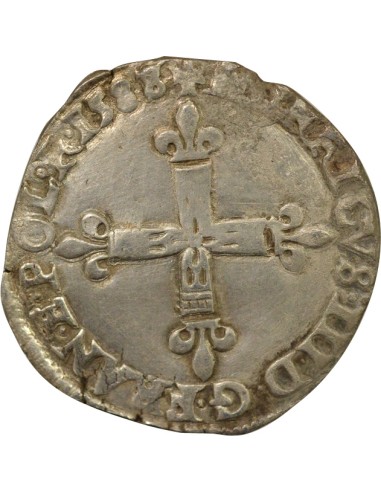 Henri III Henri III - 1/4 Ecu Argent - 1588/7 L Bayonne 1/4 écu Argent 1588/7 L Bayonne