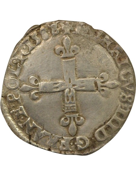 Henri III Henri III - 1/4 Ecu Argent - 1588/7 L Bayonne 1/4 écu Argent 1588/7 L Bayonne