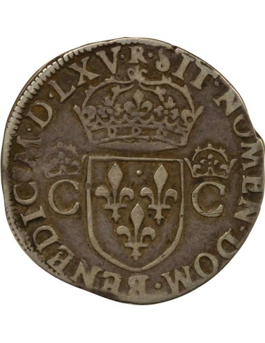 Charles IX 2e Type 1 teston Argent 1565 M Toulouse