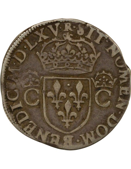 Charles IX 2e Type 1 teston Argent 1565 M Toulouse
