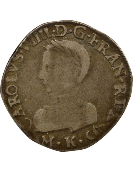 Charles IX 2e Type 1 teston Argent 1562 K Bordeaux