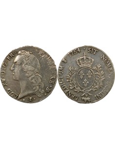 Louis XV au Bandeau 1 écu Argent 1764 Pau