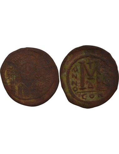 Empire Byzantin Justinien Ier 2e Type 1 follis Cuivre An 16 (542-543) Constantinople