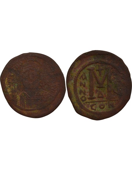 Empire Byzantin Justinien Ier 2e Type 1 follis Cuivre An 16 (542-543) Constantinople