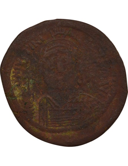 Empire Byzantin Justinien Ier 2e Type 1 follis Cuivre An 16 (542-543) Constantinople
