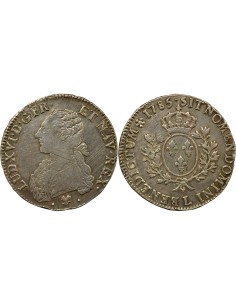 Louis XVI au Buste Habillé 1 écu Argent 1785 L Bayonne