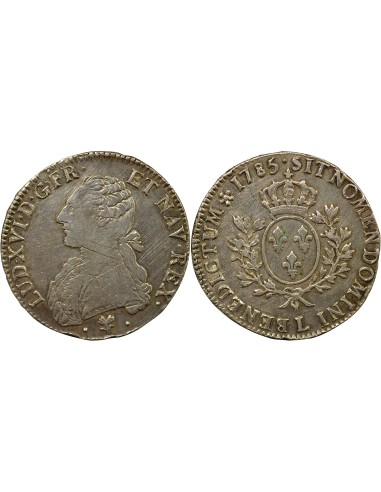 Louis XVI au Buste Habillé 1 écu Argent 1785 L Bayonne